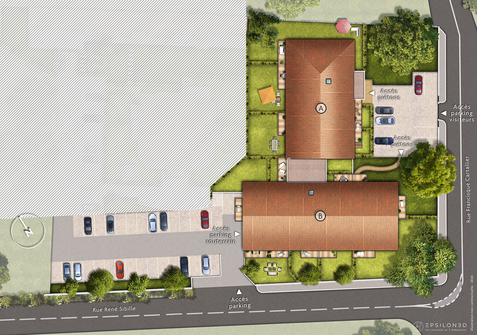 Grand 3 pièces terrasse vue Dégagée 