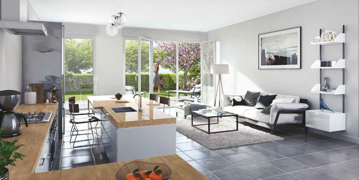 T2 de 48 m² en rez-de-jardin à Lyon 8