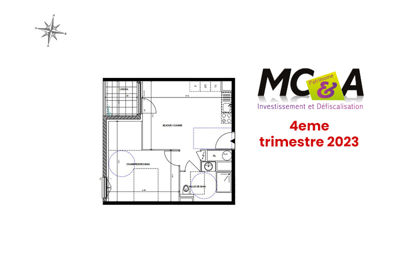 Superbe 2 pièces de 42m² à Neuville sur Saône. Idéal investissement Pinel !