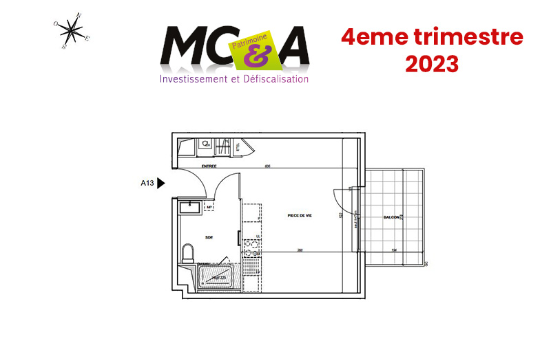 Studio de 30m² dans le centre de Chassieu