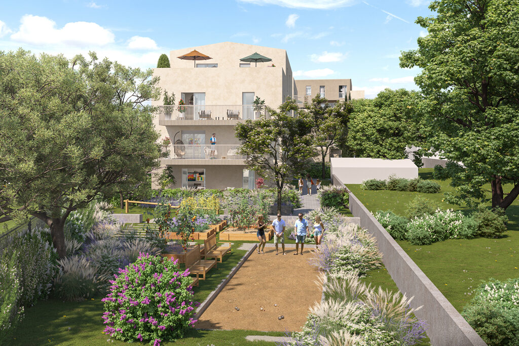 grand 2 pièces BBC sur parc  de la résidence  