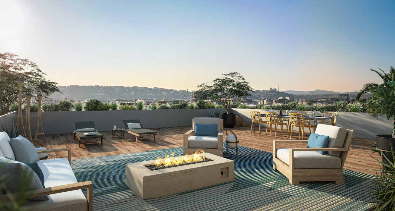 5 pieces Terrasse de 58 m2 en plein quartier de Gerland 