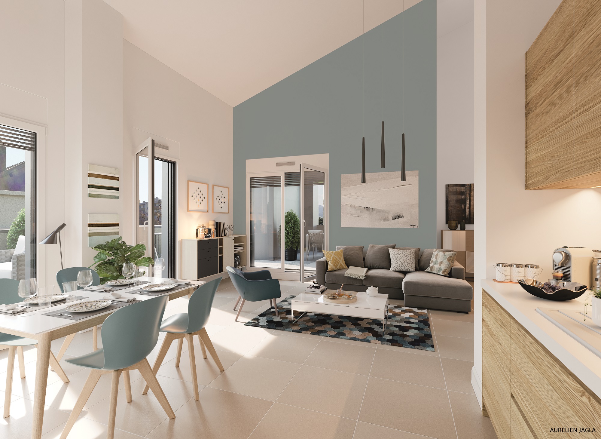 Grand 4 pièces terrasse plein sud  vue Dégagée 