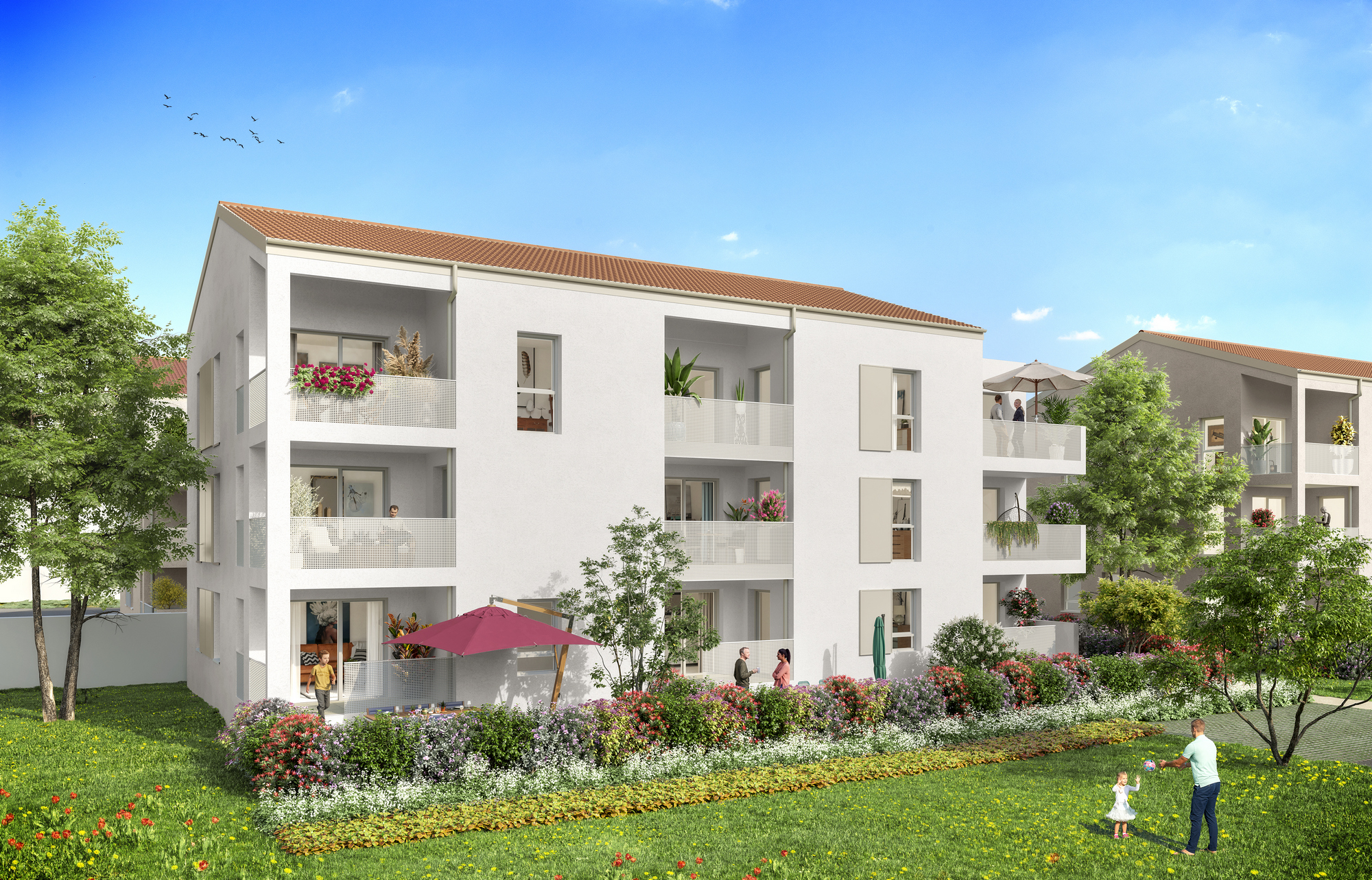 Grand 4 pièces terrasse vue Dégagée 