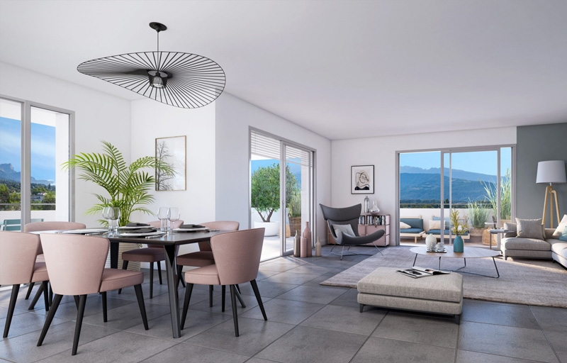 Grand 4 pièces terrasse vue Dégagée 