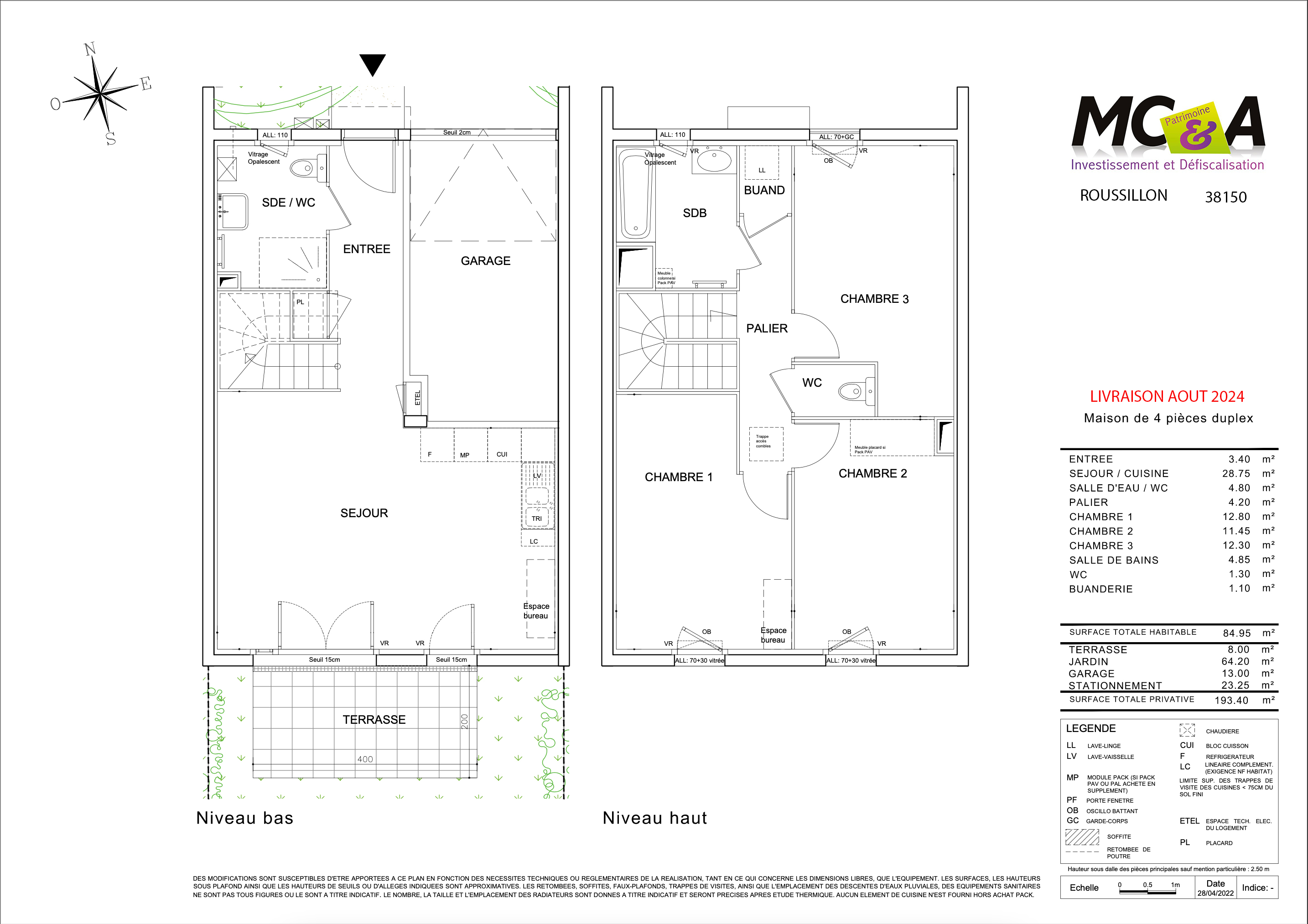 Maison T4 Duplex avec Jardin