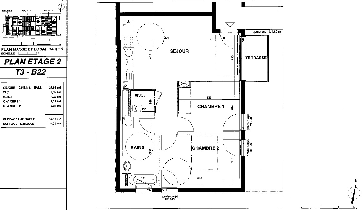 Magnifique T3 de 56 m² / VILLA DU MOULIN