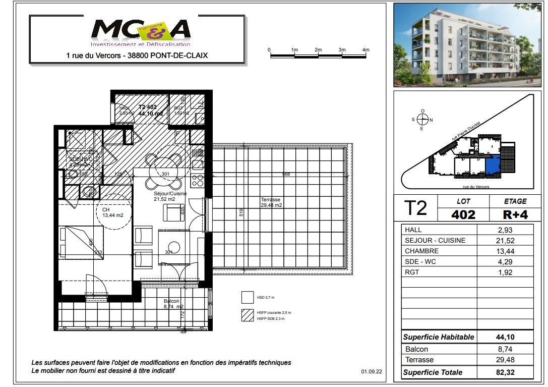 beau 2 pièces idéal Pinel