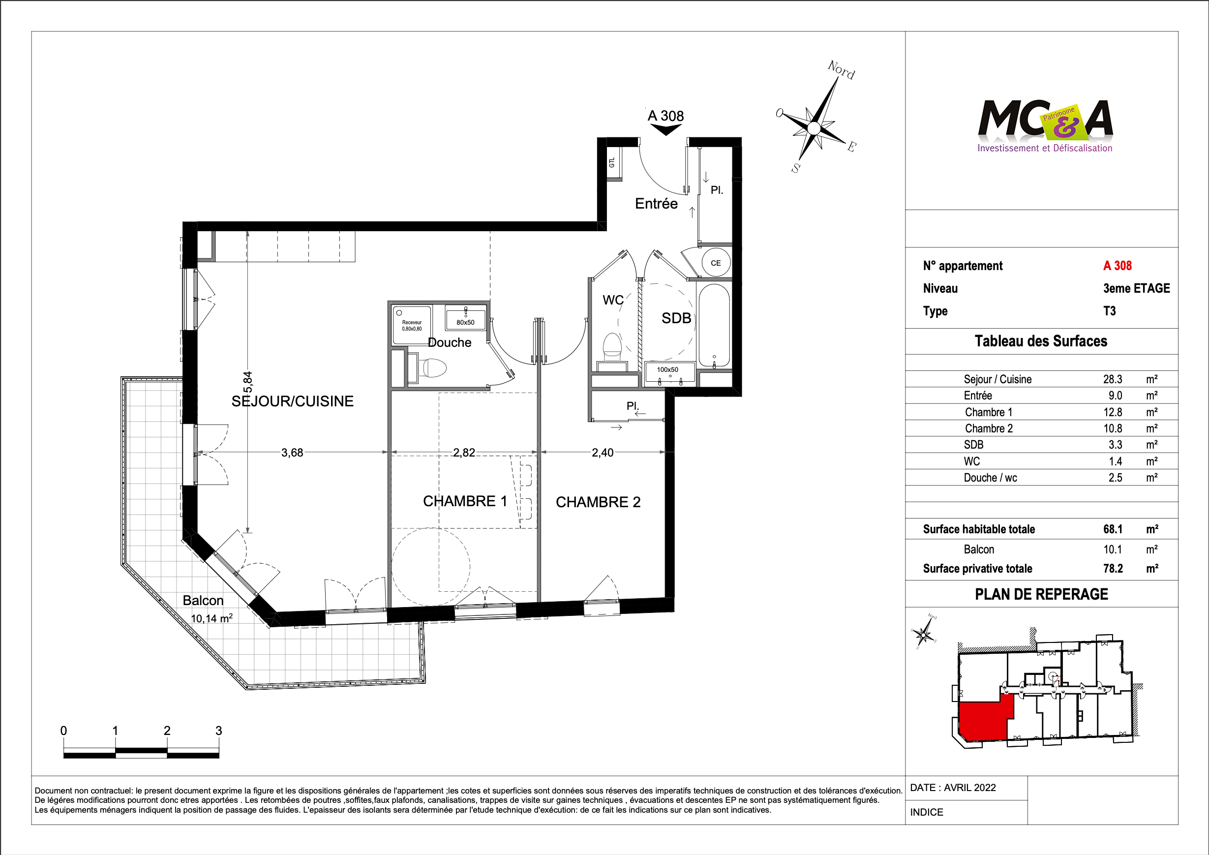 Nice Carré d'Or Appartement T3 avec terrasse