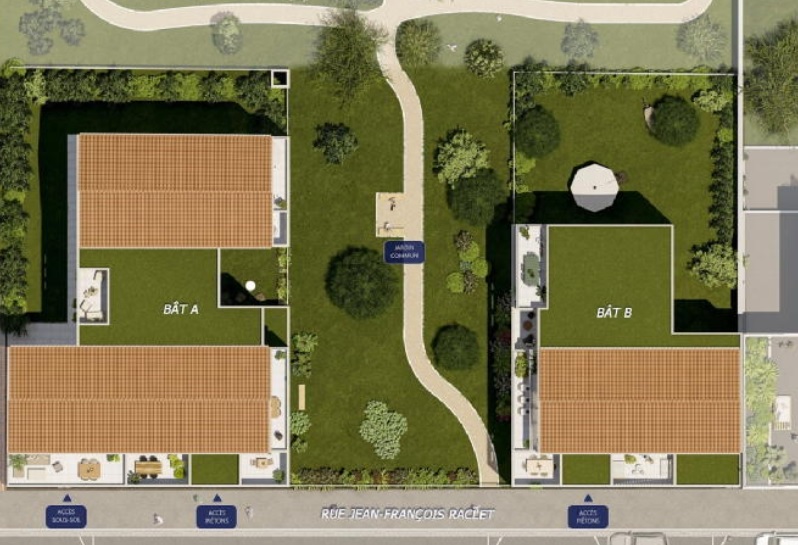 beau 2 pieces terrasse vue jardin 