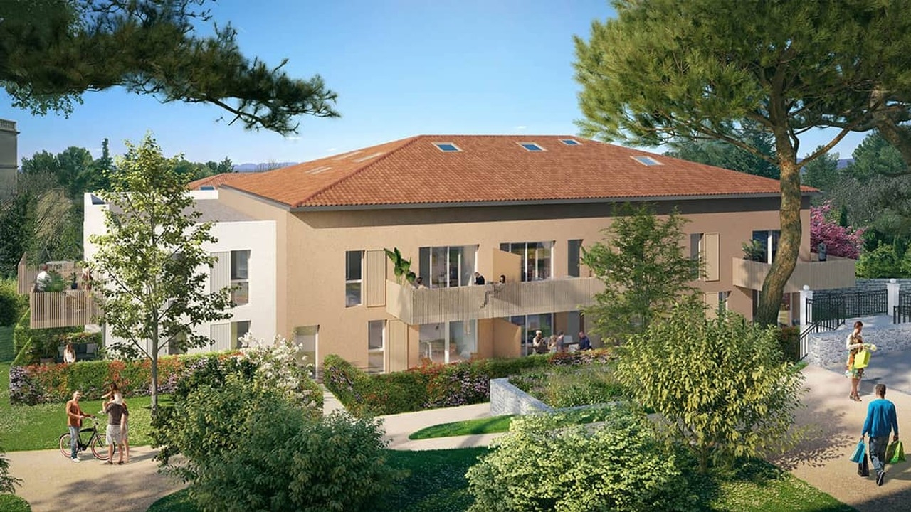 Résidence à Villeneuve-lès-Avignon Espaces extérieurs pour tous les appartements, Résidence calme, Architecture Méditerrannéenne,