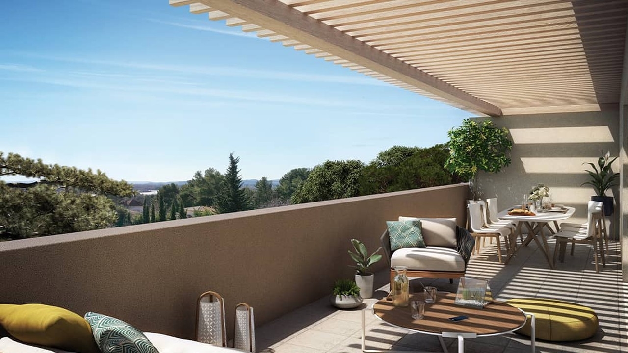 Résidence à Villeneuve-lès-Avignon Espaces extérieurs pour tous les appartements, Résidence calme, Architecture Méditerrannéenne,