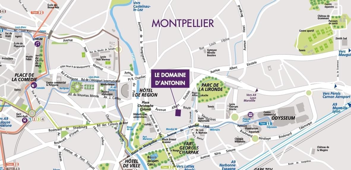 Résidence à Montpellier Tram ligne 1 à 5 minutes, Domaine avec piscine, Antigone tout proche,
