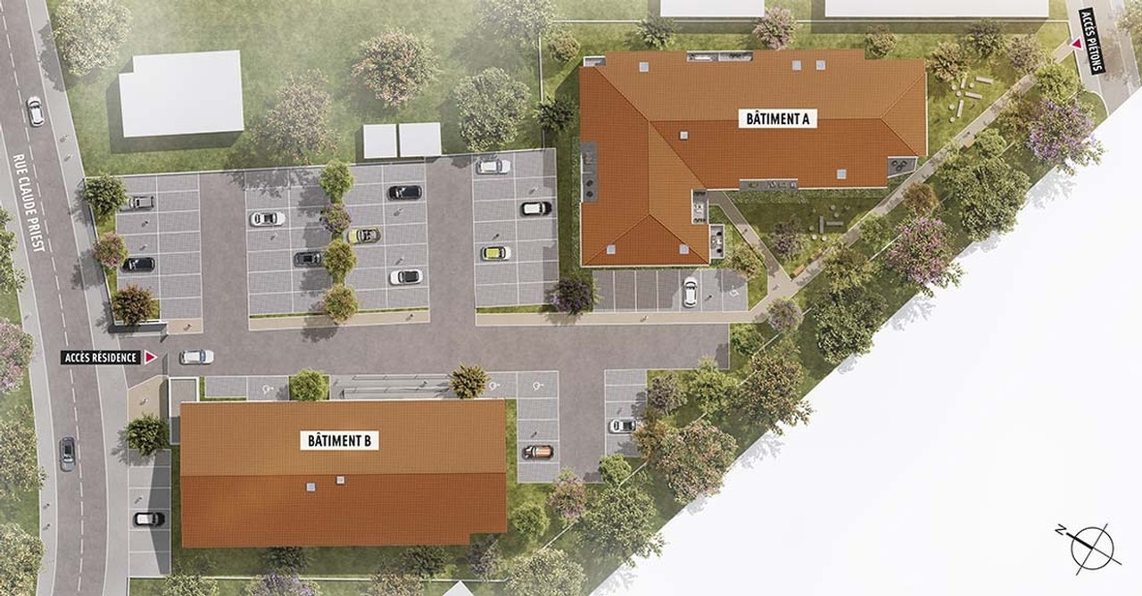 Résidence à Chasse-sur-Rhône : Vous apprécierez tout le confort offert par Le Clos Chassen, situé à quelques pas du centre-ville et de la gare. 29 appartements sont à découvrir dans cette résidence intimiste qui propose des appartements spacieux du 2 au 3 pièces, répartis dans deux petits bâtiments, l'un à un étage, l'autre à deux étages avec ascenseur. L'architecture, traditionnelle, favorise une intégration harmonieuse dans le paysage environnant alentour., ,