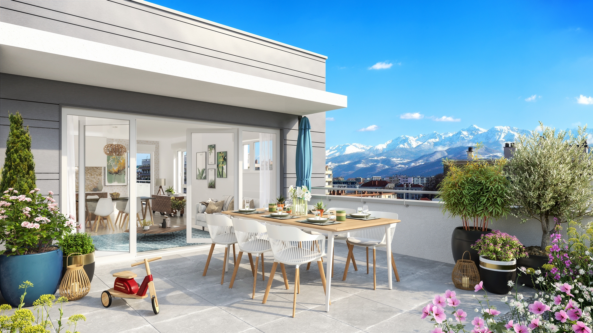 Résidence à Grenoble Superbes appartements avec grandes terrasses vues montagne Résidence à Grenoble Superbes appartements avec grandes terrasses vues montagne ,