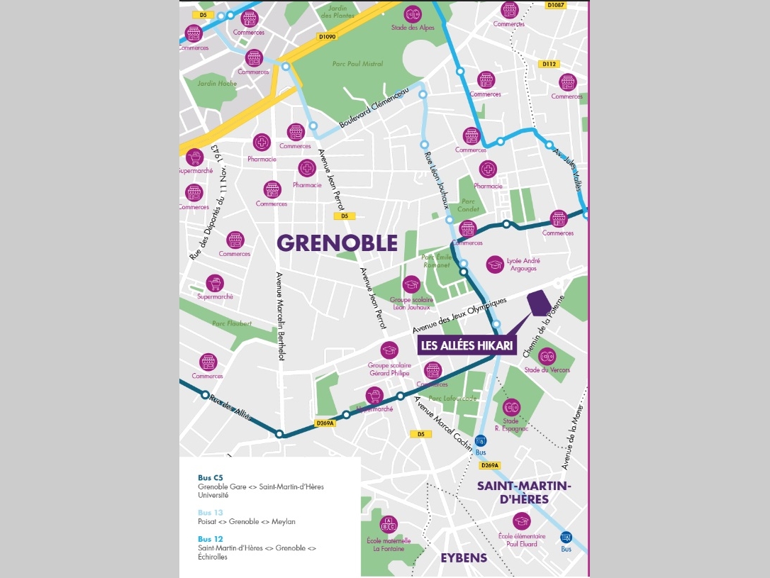 Résidence à Grenoble Résidence intimiste 35 logements au total : 26 logements en accession allant du studio au 4 pièces (seuls 2 T4 en attique) 2 bâtiments ,