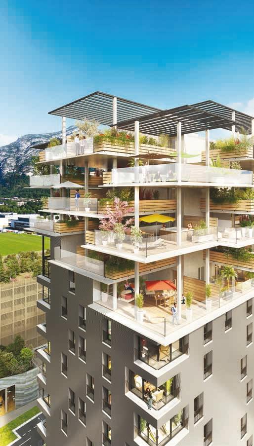 Résidence à Grenoble Vastes terrasses, Projet innovant, Plein coeur presqu'île, Tramway, Zone à forte valeur ajoutée,