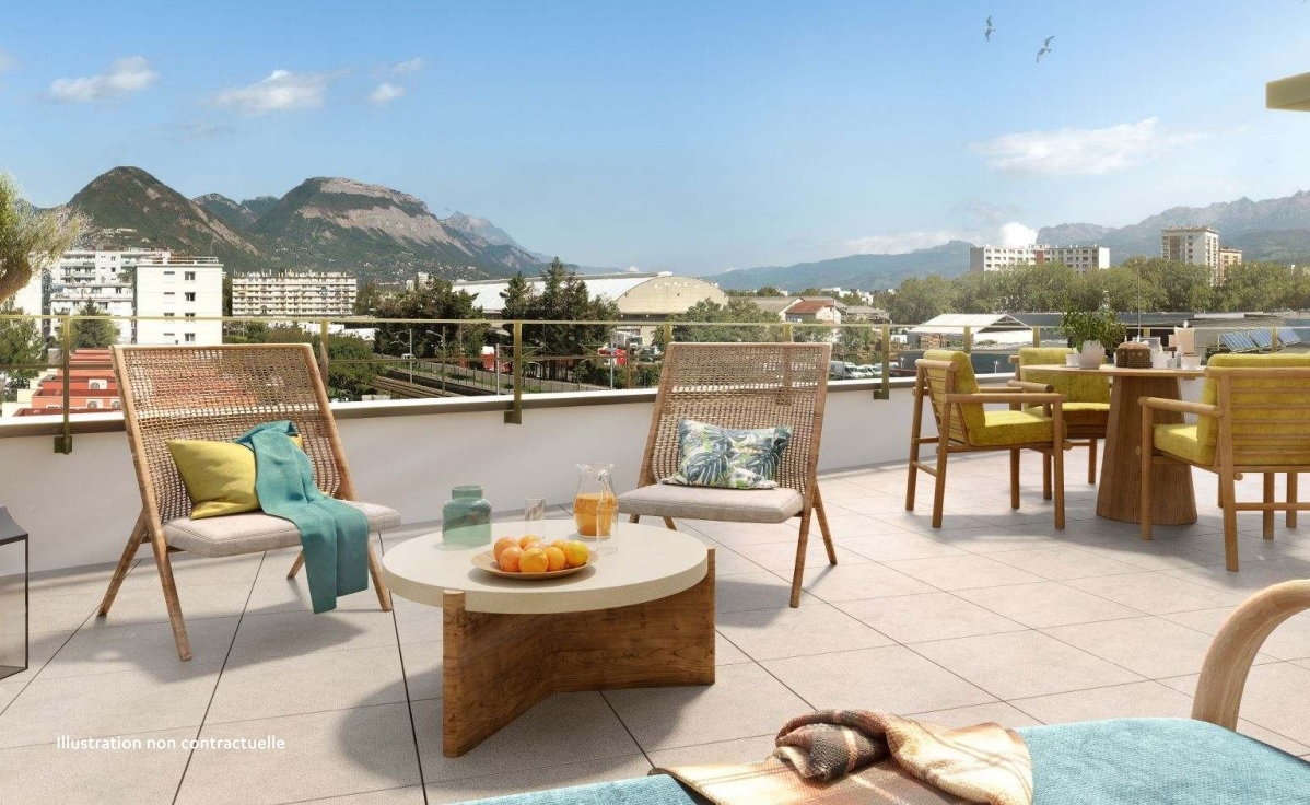 Résidence à Grenoble Résidence intimiste 35 logements au total : 26 logements en accession allant du studio au 4 pièces (seuls 2 T4 en attique) 2 bâtiments Résidence à Grenoble Résidence intimiste 35 logements au total : 26 logements en accession allant du studio au 4 pièces (seuls 2 T4 en attique) 2 bâtiments ,