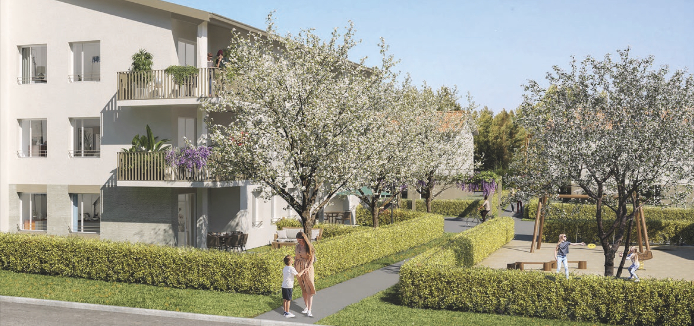 Résidence à Roussillon Grands espaces verts, Proche A7, A 7 minutes à pied du centre ville,