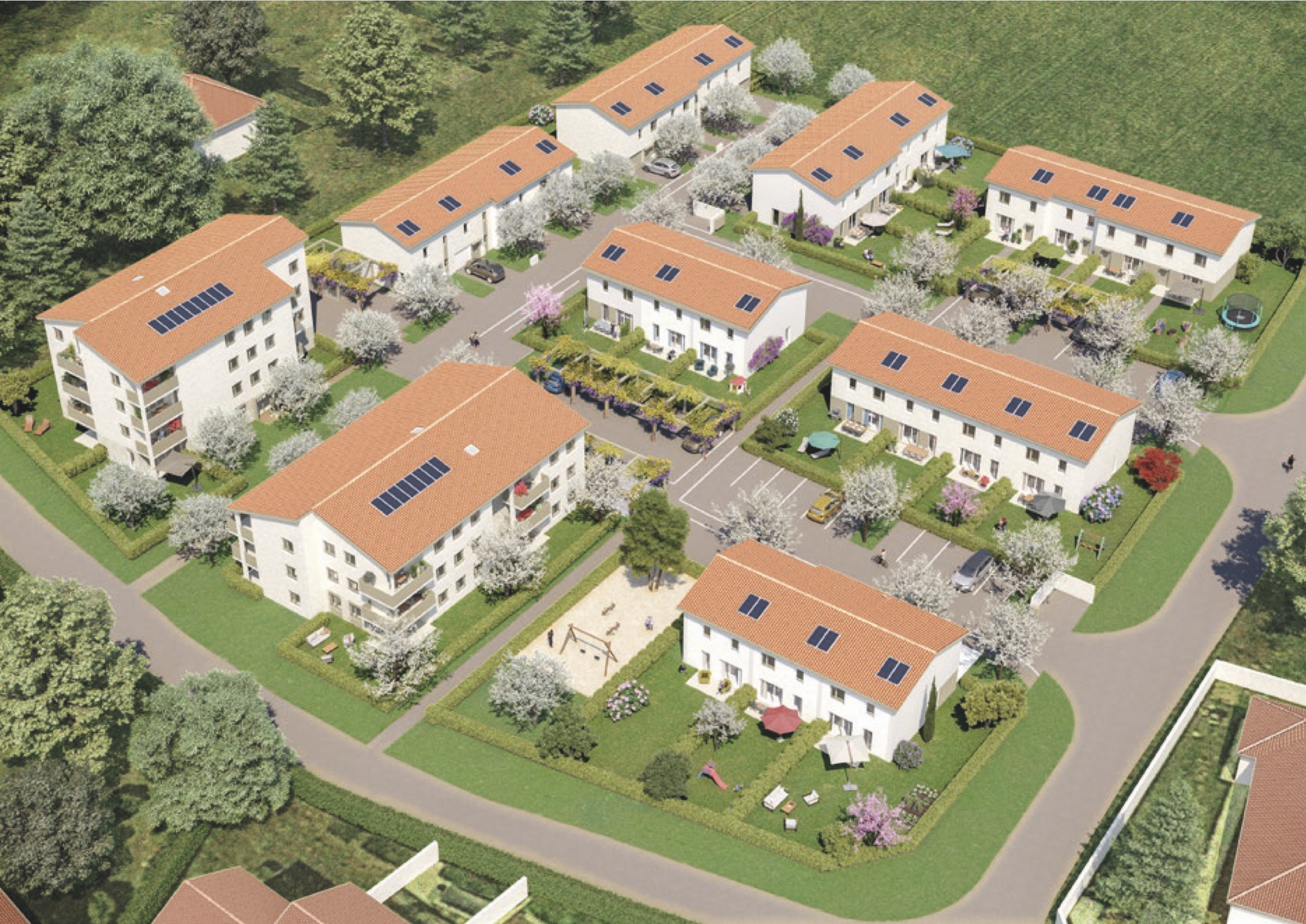 Résidence à Roussillon Grands espaces verts, Proche A7, A 7 minutes à pied du centre ville,