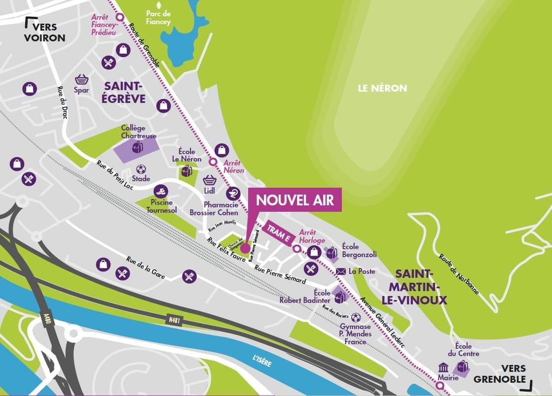 Résidence à Saint Martin le Vinoux Grenoble en 10mn, 3 arrêts de tramway, environnement verdoyant,