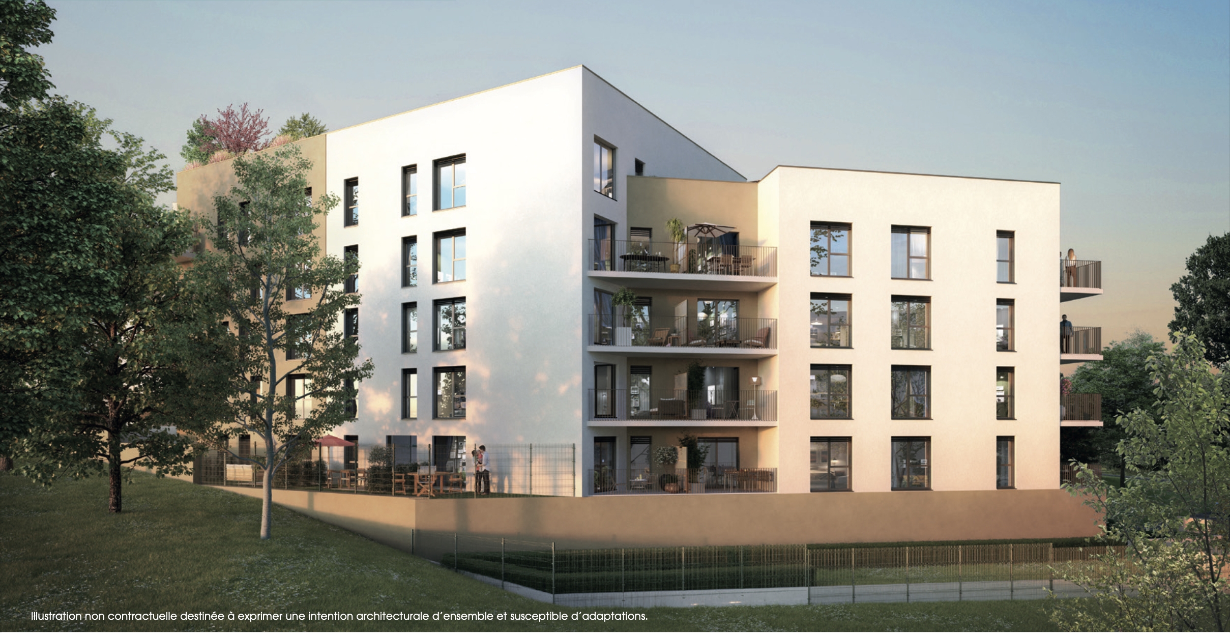 Résidence à Villefontaine 2 Batiments de 23 logements chacun soit 47 au total sur 2 étages tous les logements disposent de belles terrasses,