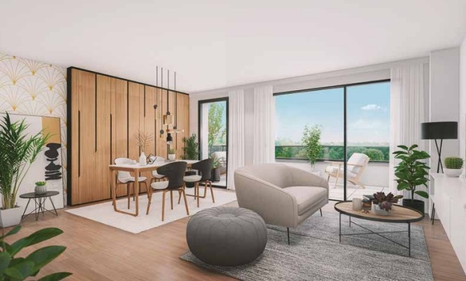 Résidence à Villefontaine 2 Batiments de 23 logements chacun soit 47 au total sur 2 étages tous les logements disposent de belles terrasses,