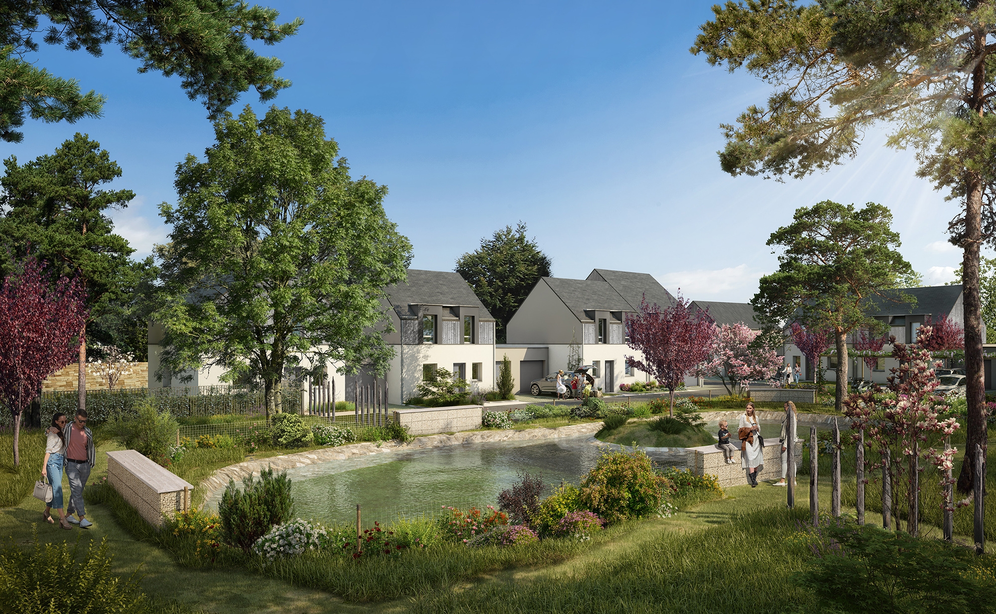 Résidence à Guérande Maisons et appartements, À proximité immédiate du cœur historique de Guérande , Résidence intimiste autour d'un coeur d'ilot paysager , ,