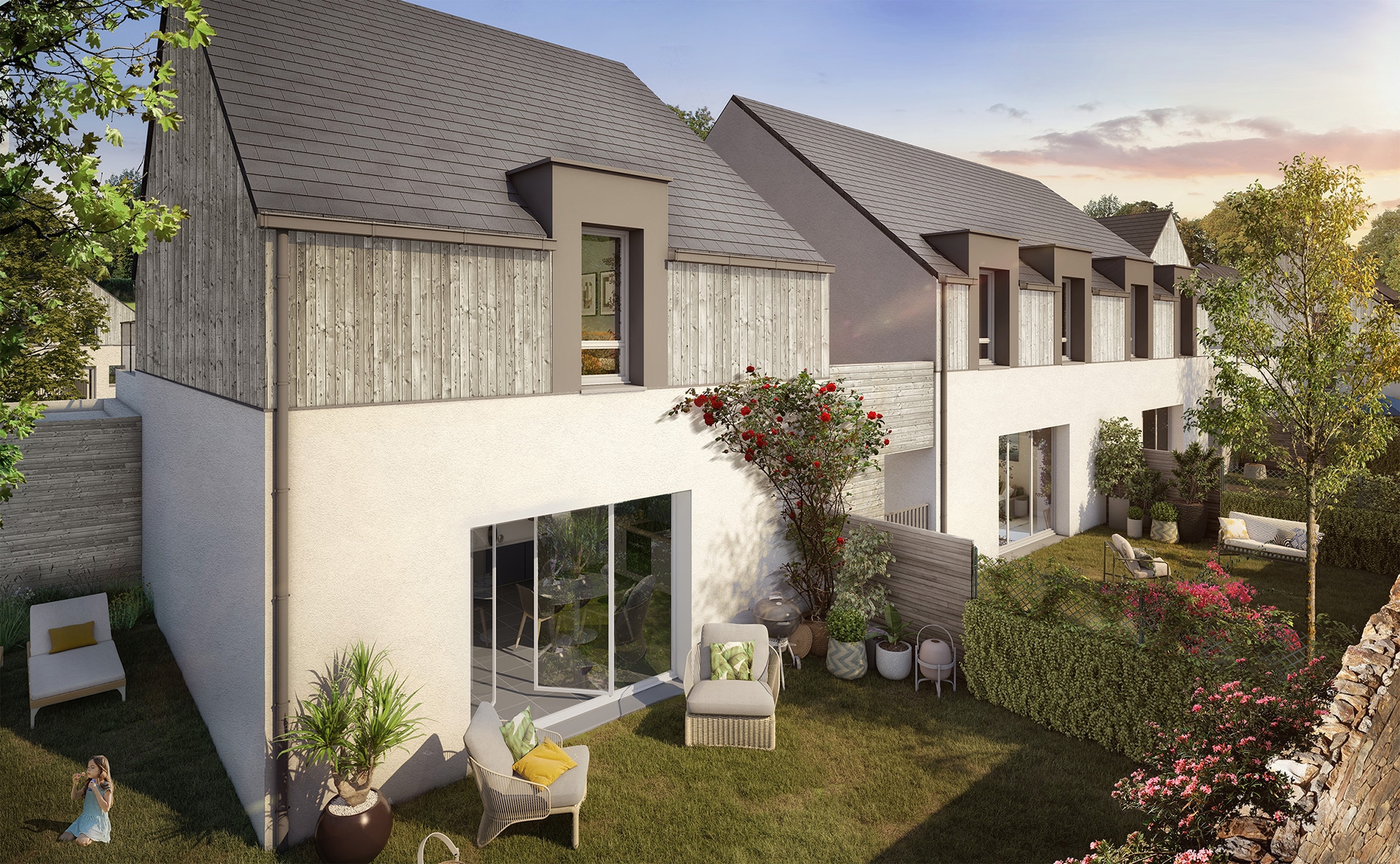 Résidence à Guérande Maisons et appartements, À proximité immédiate du cœur historique de Guérande , Résidence intimiste autour d'un coeur d'ilot paysager , ,