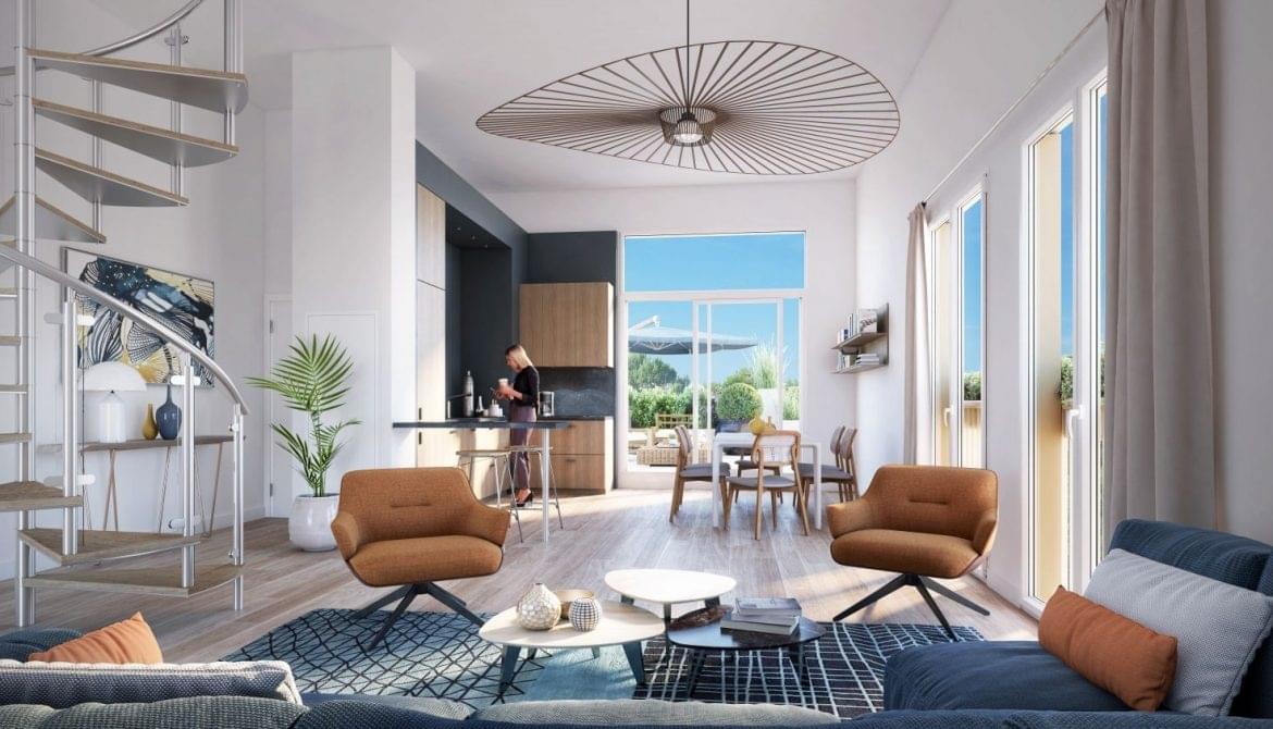 Résidence à Nantes Au cœur de l’île de Nantes proche du fut    À 100 m de la place de la République avec ses commerces, Prestations de qualité, vastes terrasses et beaux balcons, ,