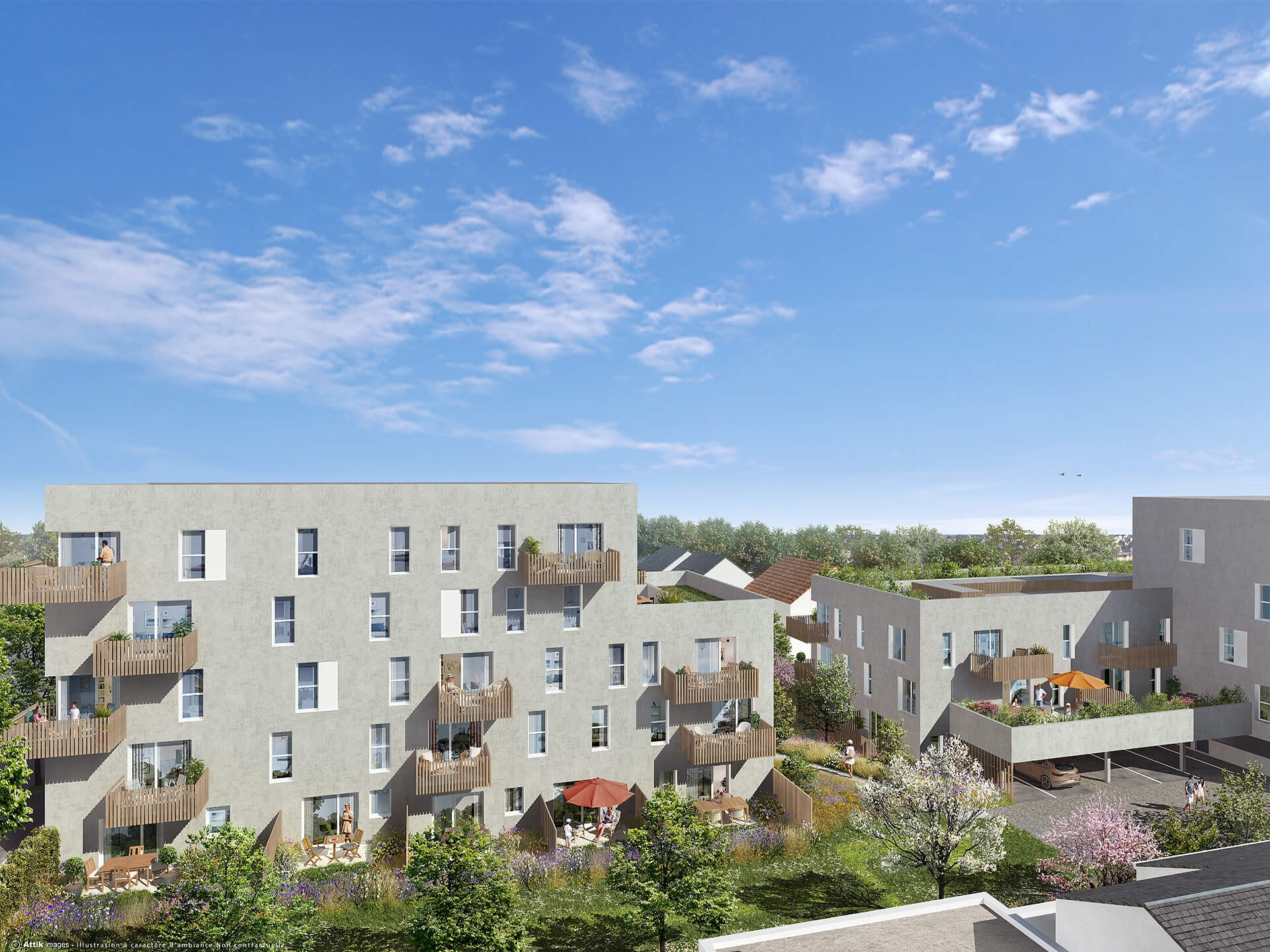 Résidence à Nantes Proche transports en commun, Proche commerces et services, Parc de Bottière-Chesnaie et médiathèque à 700 m,