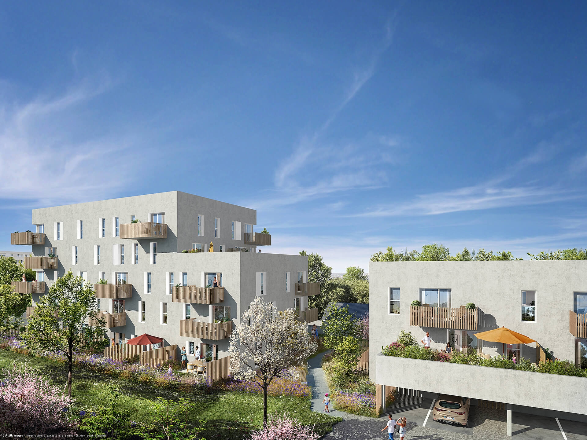 Résidence à Nantes Proche transports en commun, Proche commerces et services, Parc de Bottière-Chesnaie et médiathèque à 700 m,