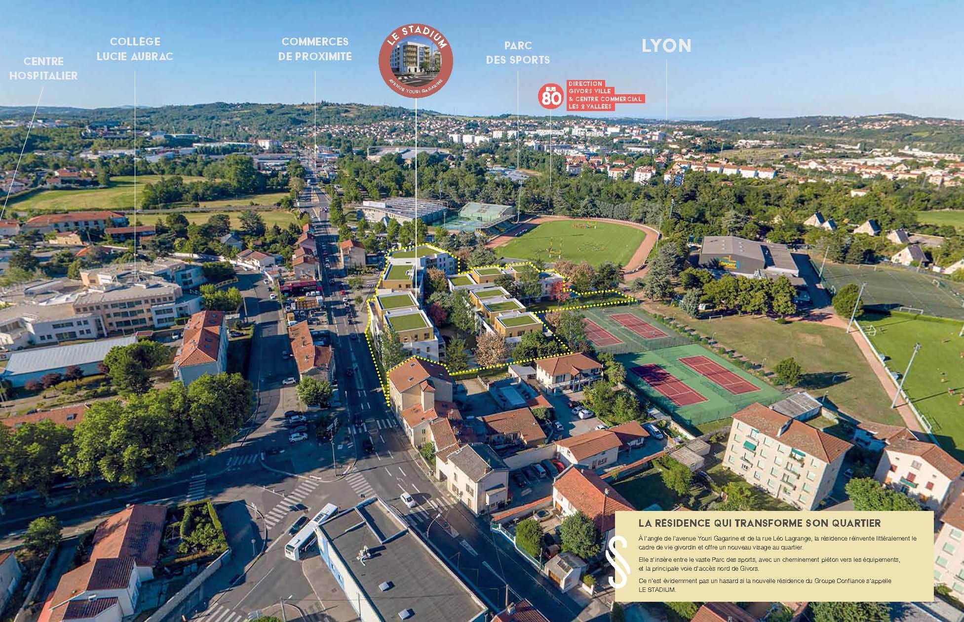 Résidence à Givors Proche de Lyon, Proche des équipements sportifs, Proche Collège Lycée et transports 