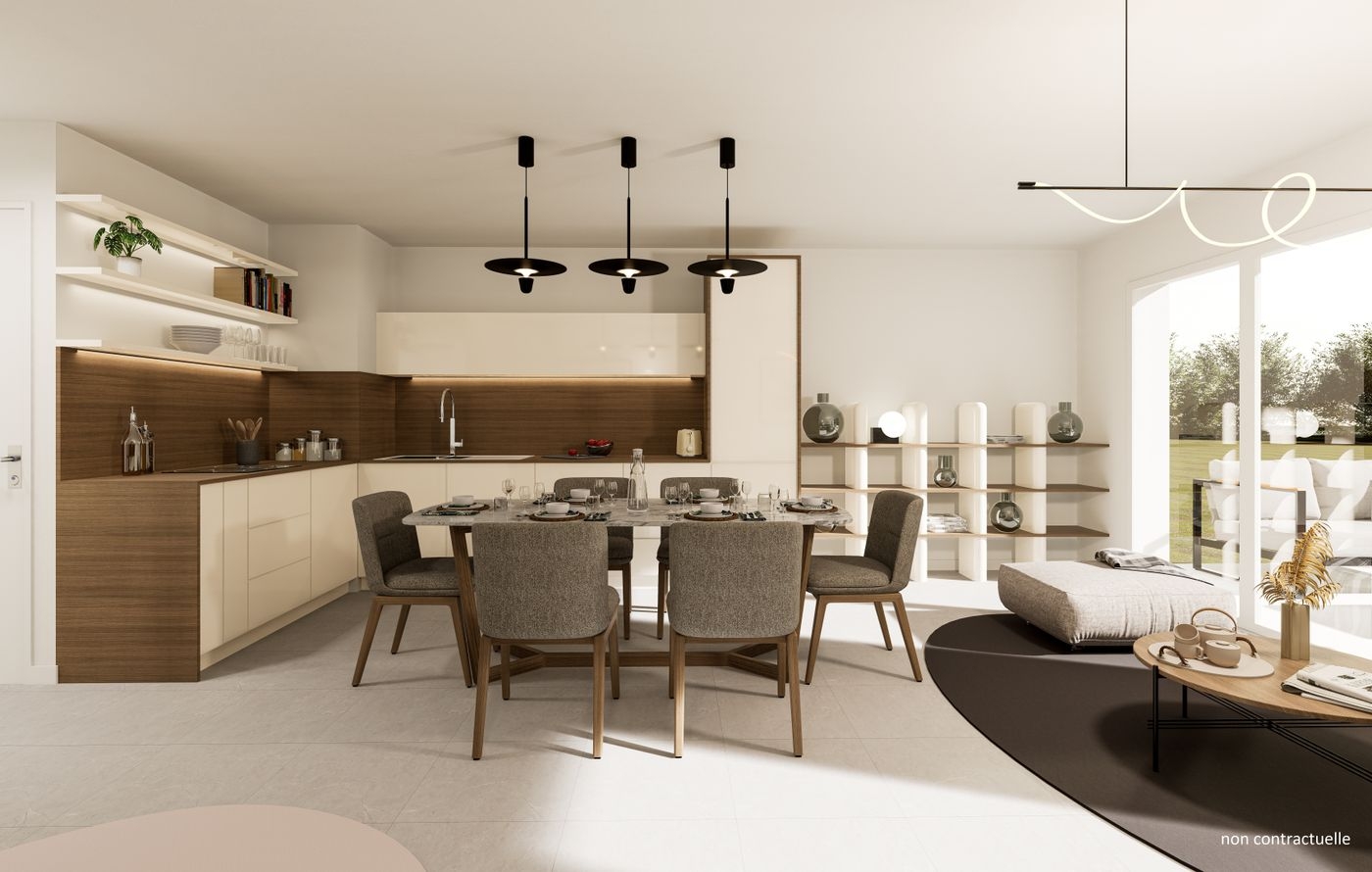 Résidence à Lyon 3 Résidence intimiste — 14 appartements seulement, Appartements bi-orientés ou traversants,  Jardin paysager avec arbres conservés,  Espaces extérieurs pour tous (loggias, terrasses, attiques) , T3 & T6 à moins de 500 m, Parking sous-sol + local vélos,