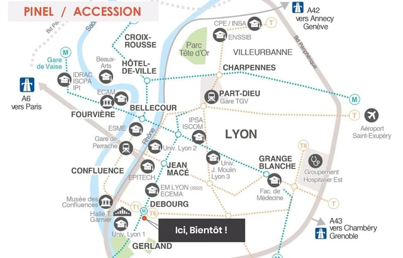 Résidence à Lyon 7 Gerland, Métro Debourg, Tram T1 et T6, Ecole, commerces, fac ...,