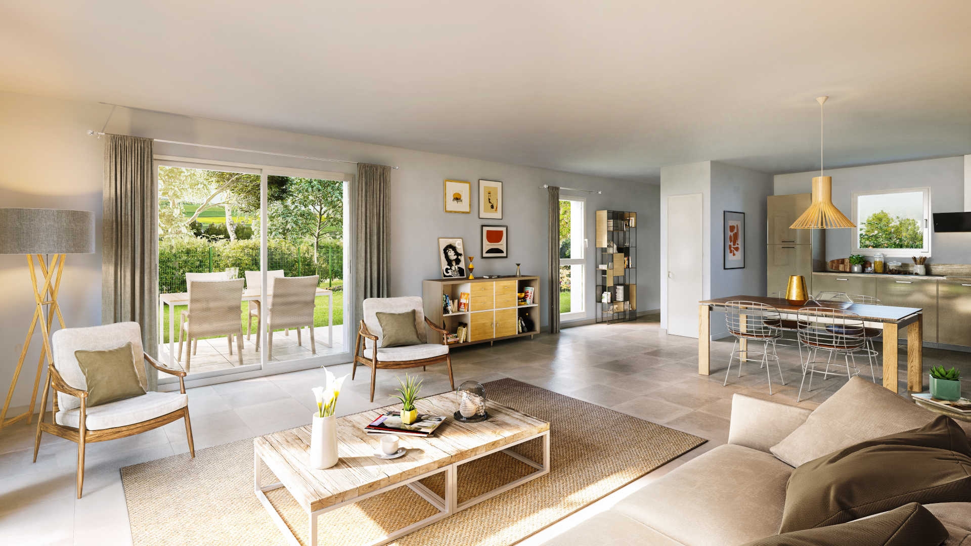 Résidence à Sourcieux les Mines Programme composé de d'appartements et et de maison individuelles en plein coeur du village prox A89 ,
