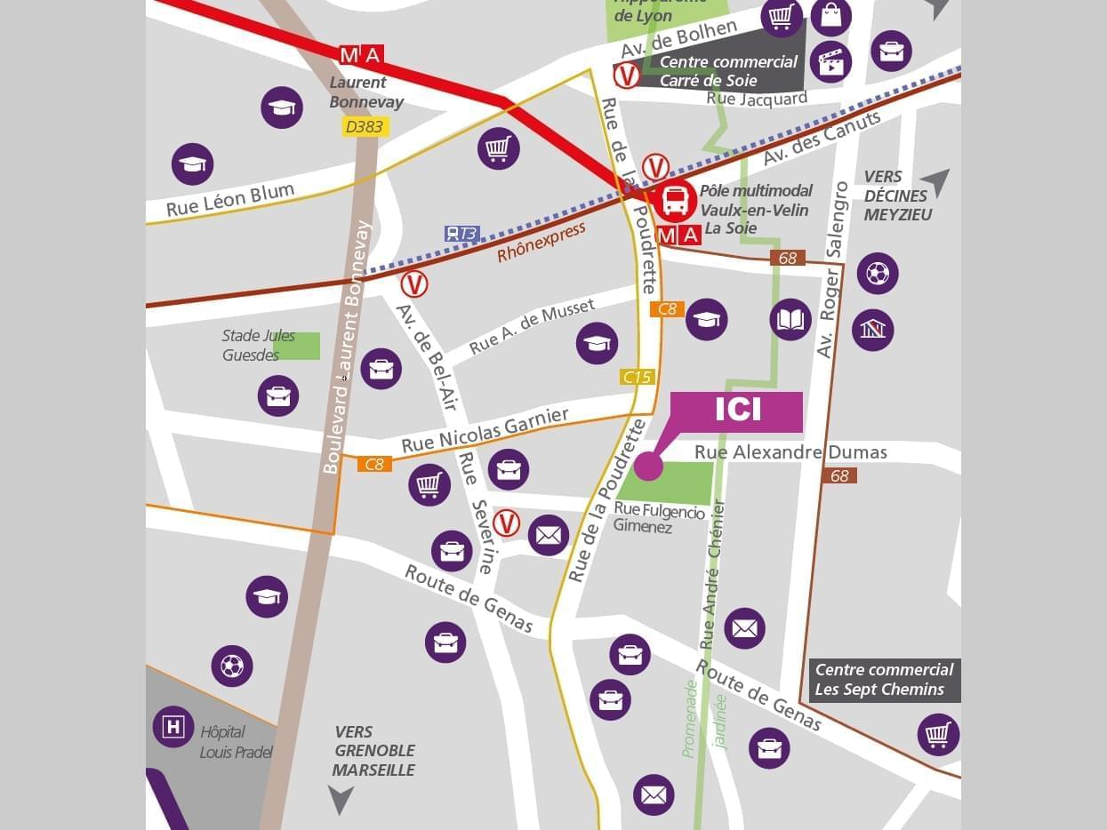 Résidence à Vaulx en Velin Proche Carré de Soie Métro, tramway Commerces Résidence à Vaulx en Velin Proche Carré de Soie, Métro, tramway, Commerces,