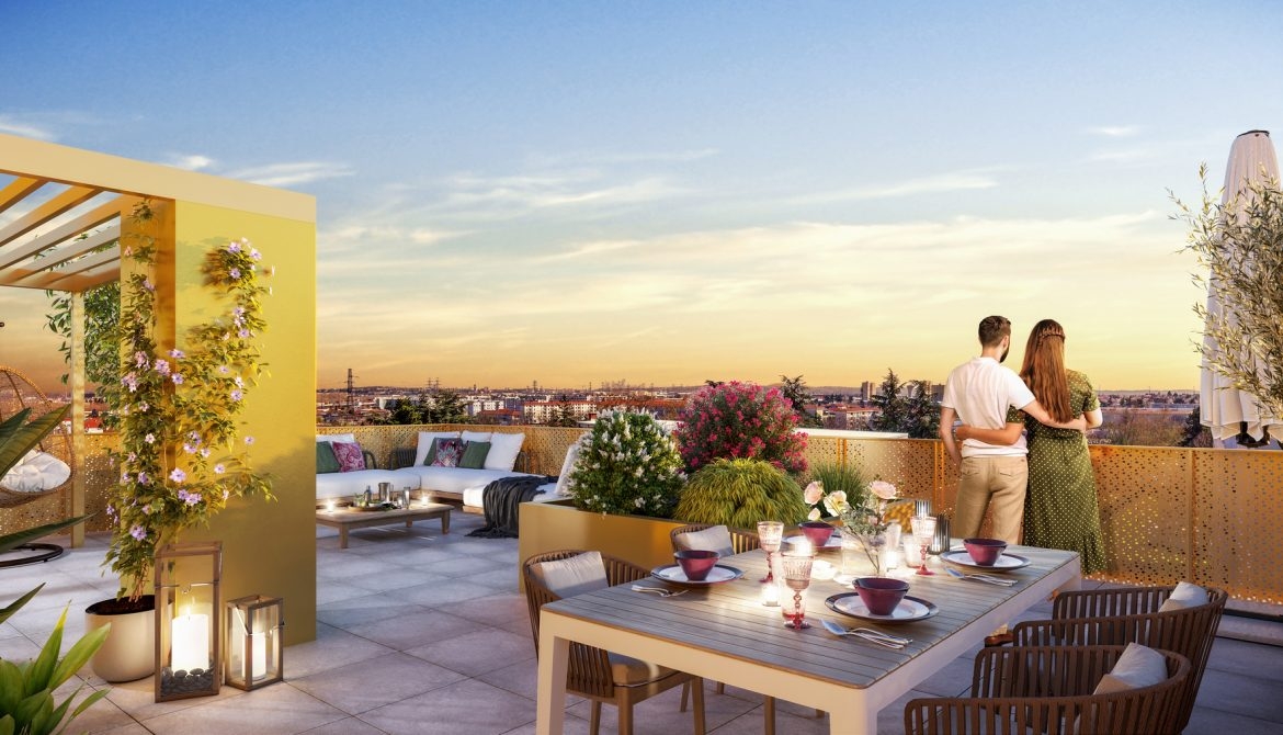 Résidence à Venissieux Métro D, Tram T4, bus et TER à proximité, Quartier calme en centre-ville, Jardins et terrasses jusqu’à 112 m2, ,