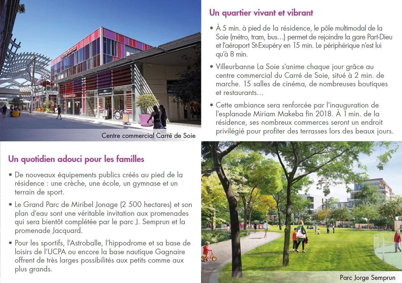 Résidence à Villeurbanne Centre loisirs, Métro, tramway, périph, Eco quartier neuf et moderne,