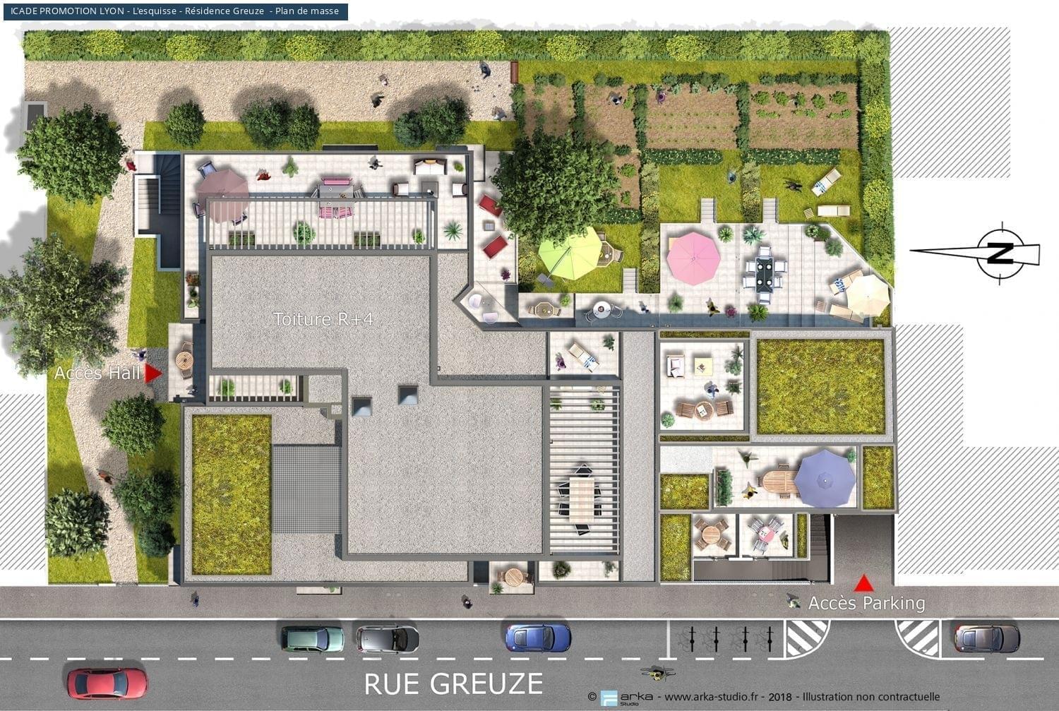 Résidence à Villeurbanne Proche Gratte-Ciel, Jardins privatifs, maison sur le toit, terrasses ou balcons généreux, Proche transports en commun,