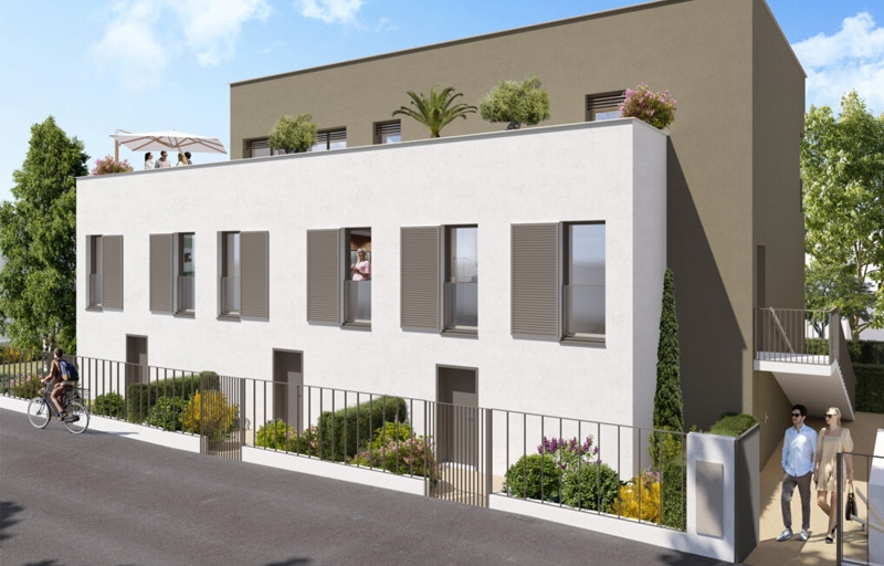 Résidence à Villeurbanne A 500m du campus de Lyon Tech-la Doua, Appartements neufs du 2 au 5 pièces, Avec maisons,