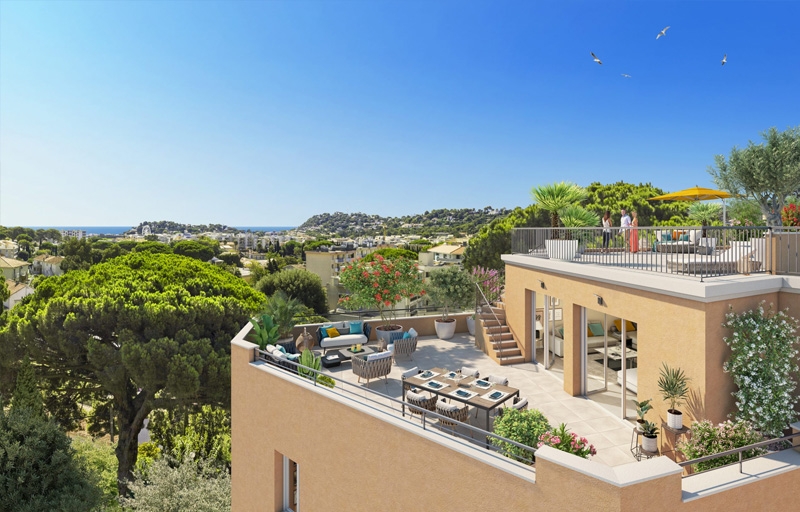 Résidence à Cavalaire-sur-Mer Proche des plages et du centre-ville, Fort potentiel locatif (zone Pinel A), Espaces extérieurs et piscine,